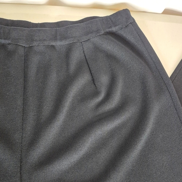 Ming Wang High Rise Straight Leg Black Knit Elastic Waist Pull-On Pants - Size L - Picture 5 of 13